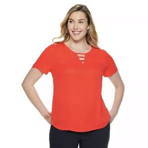 Women's Apt. 9 Woven Front Knit Back Top Size 3X